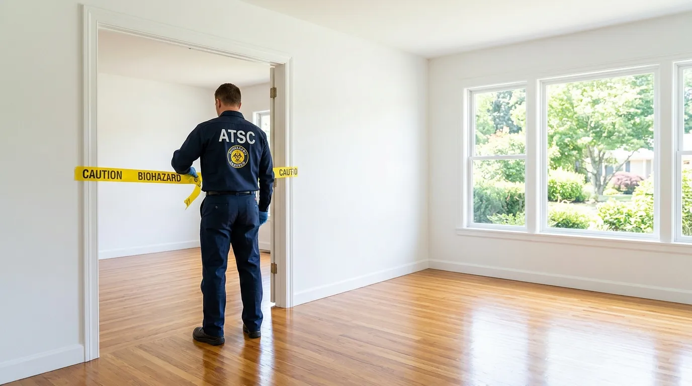 Certified biohazard cleanup crew performing Decomposition Cleanup in Moody